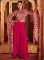 Chinnon Silk Pink Party Wear Embroidery Work Readymade Indo Western